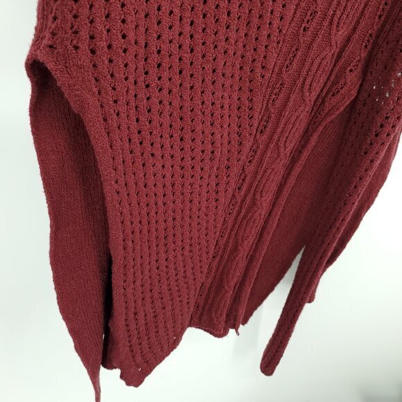 Free People Harper Knit Split Side Tunic Sweater XL Pretty Berry (Red) - Picture 7 of 15